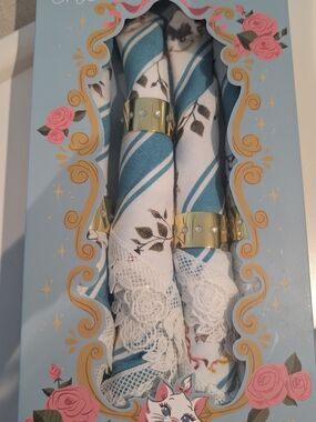 Aristocats Ann Shen Fabric Napkins With Rings, Disney Parks, Marie, New In Box!